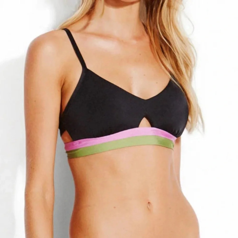 New! Seafolly las palmas bralette black nwot 21607